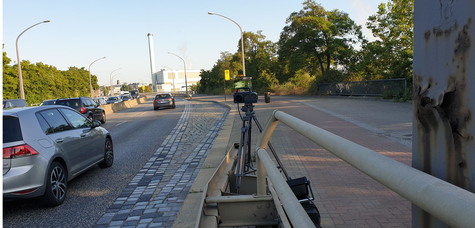 Blitzer auf der Nossener Brücke in Dresden